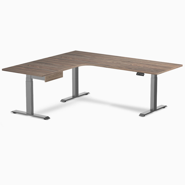 Desky L-Shape Melamine Standing Desk With Drawer