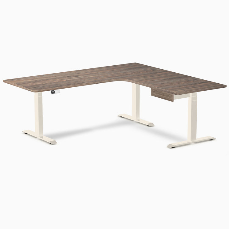 Desky L-Shape Melamine Standing Desk With Drawer