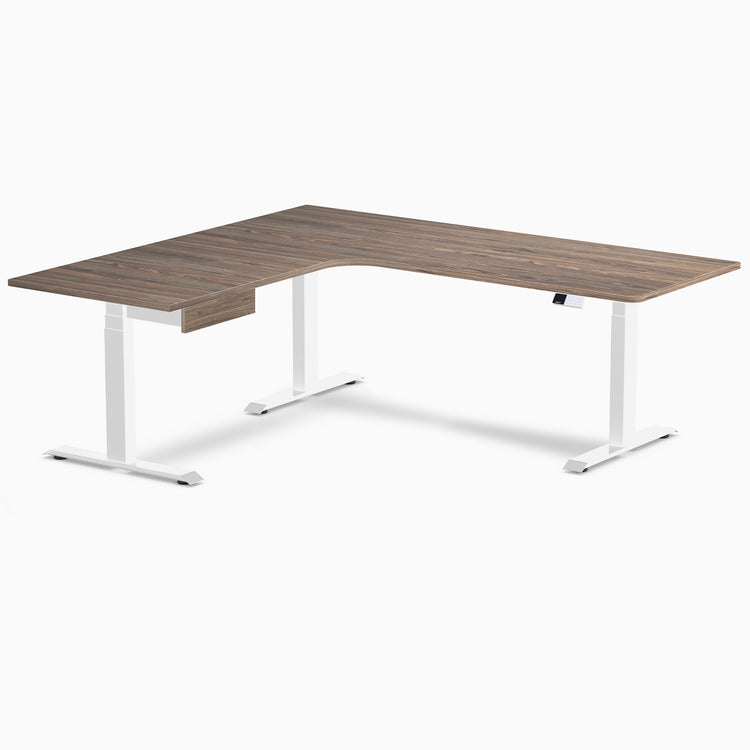 Desky L-Shape Melamine Standing Desk With Drawer