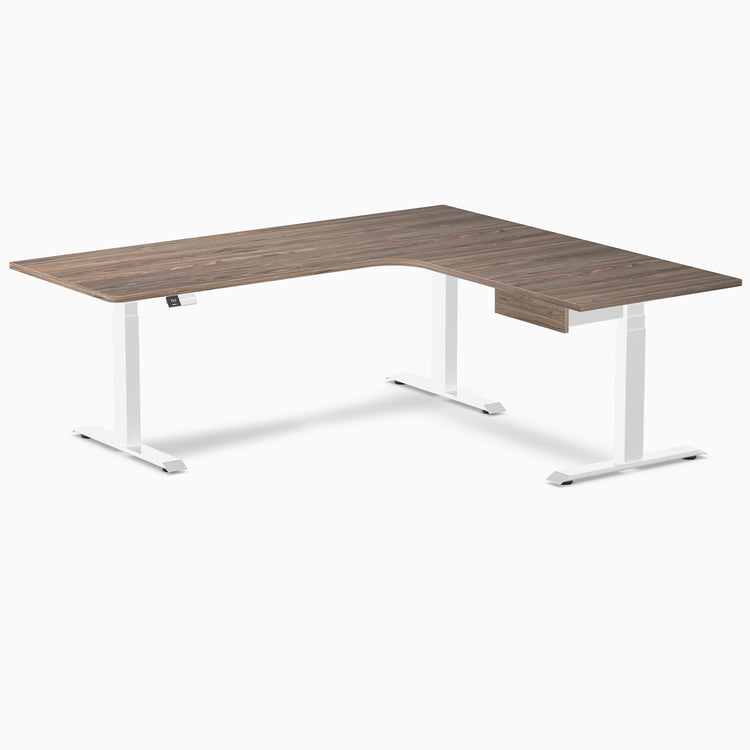 Desky L-Shape Melamine Standing Desk With Drawer