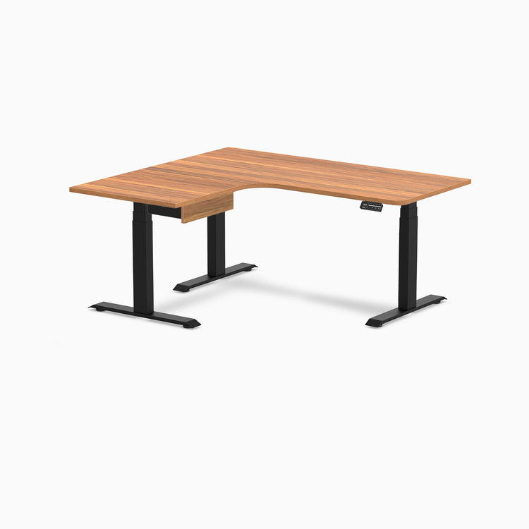 Desky L-Shape Melamine Standing Desk With Drawer