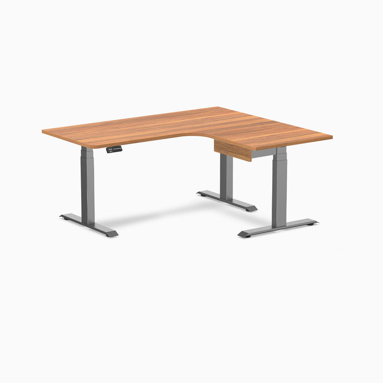 Desky L-Shape Melamine Standing Desk With Drawer