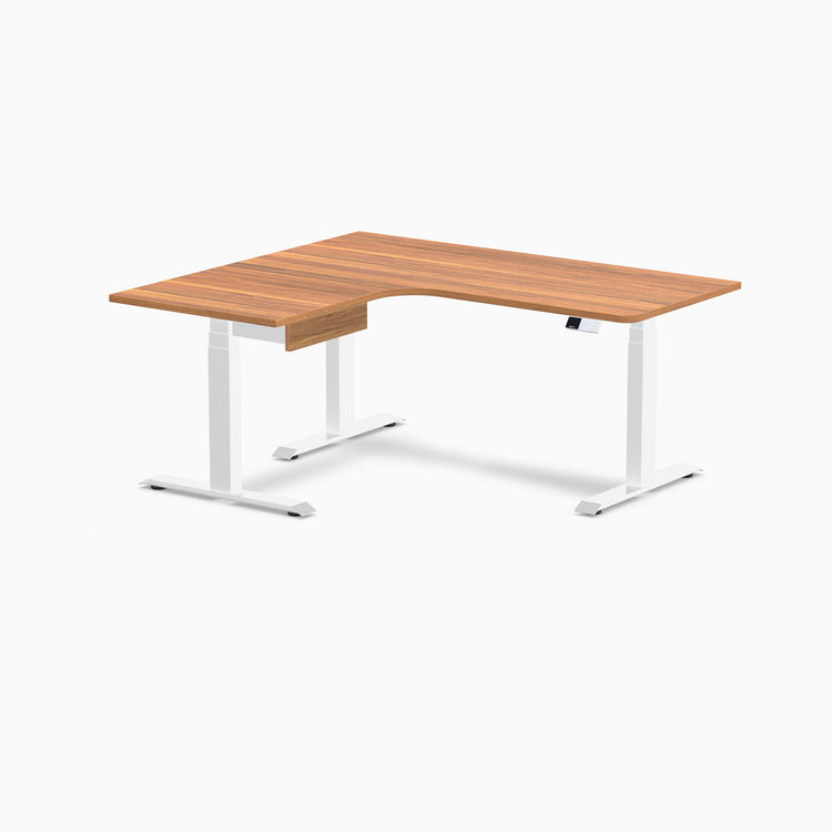 Desky L-Shape Melamine Standing Desk With Drawer