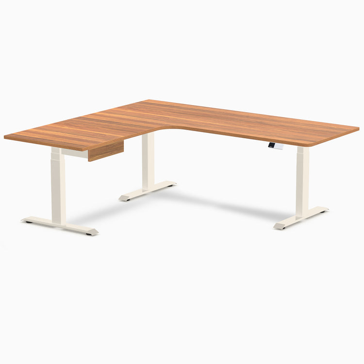 Desky L-Shape Melamine Standing Desk With Drawer