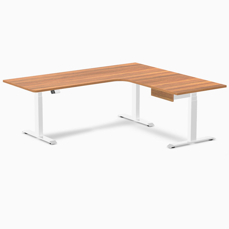 Desky L-Shape Melamine Standing Desk With Drawer