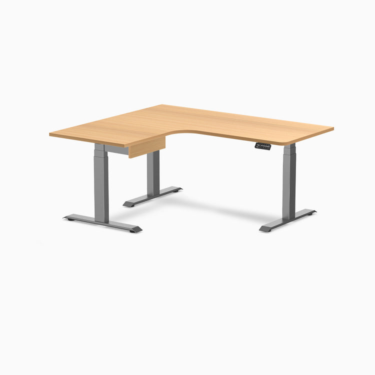 Desky L-Shape Melamine Standing Desk With Drawer
