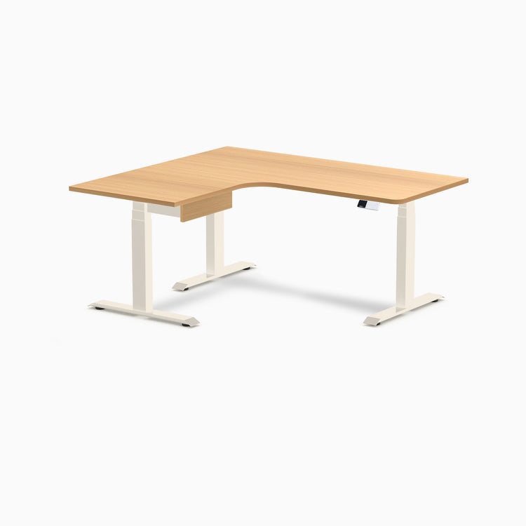 Desky L-Shape Melamine Standing Desk With Drawer
