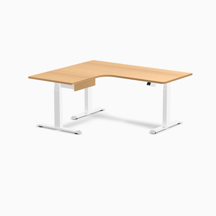 Desky L-Shape Melamine Standing Desk With Drawer