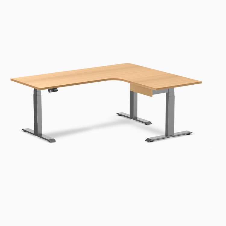 Desky L-Shape Melamine Standing Desk With Drawer