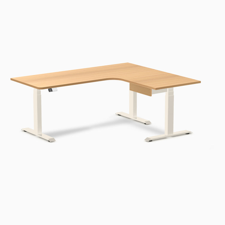 Desky L-Shape Melamine Standing Desk With Drawer
