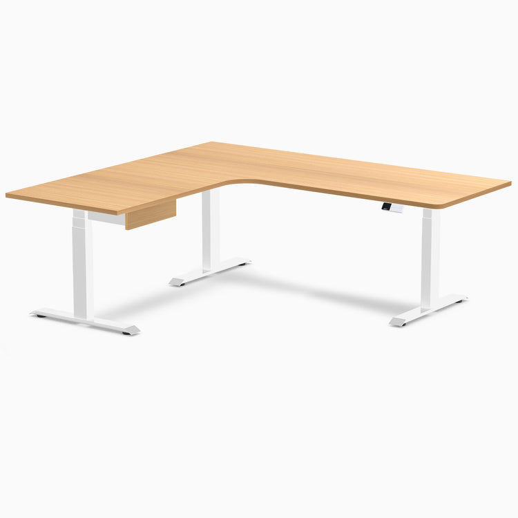 Desky L-Shape Melamine Standing Desk With Drawer