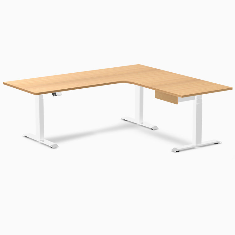 Desky L-Shape Melamine Standing Desk With Drawer