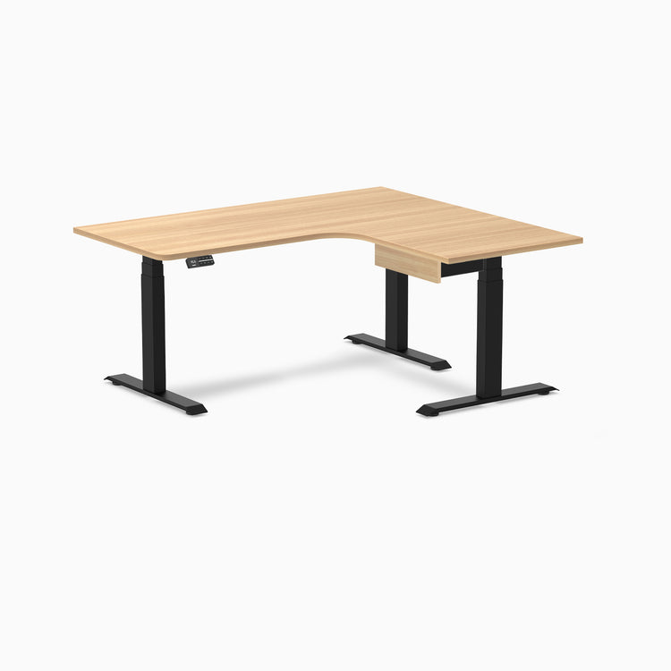 Desky L-Shape Melamine Standing Desk With Drawer