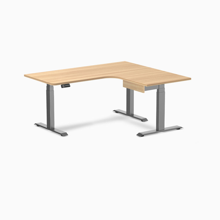 Desky L-Shape Melamine Standing Desk With Drawer
