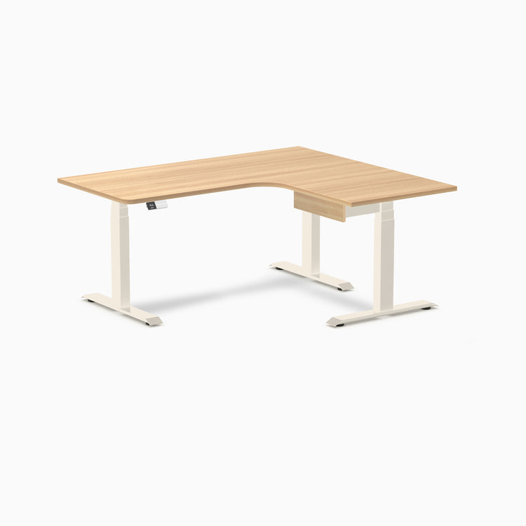 Desky L-Shape Melamine Standing Desk With Drawer