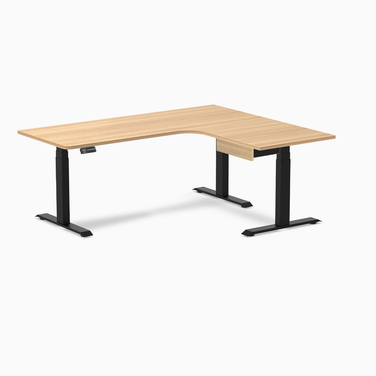Desky L-Shape Melamine Standing Desk With Drawer