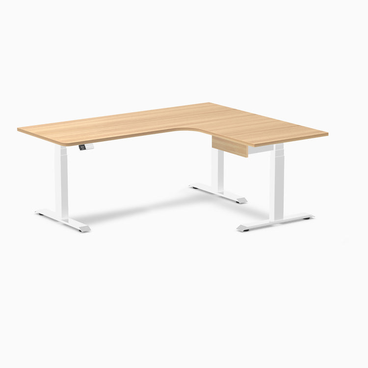 Desky L-Shape Melamine Standing Desk With Drawer