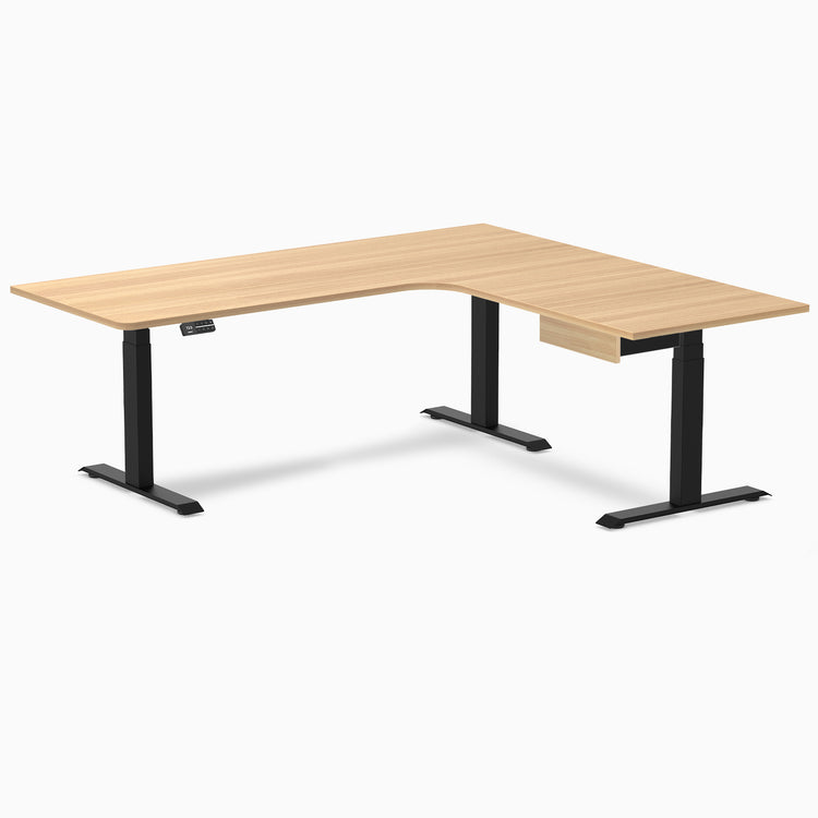 Desky L-Shape Melamine Standing Desk With Drawer