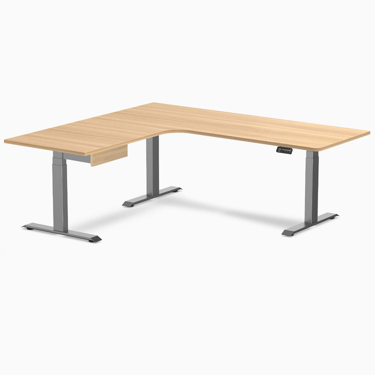 Desky L-Shape Melamine Standing Desk With Drawer