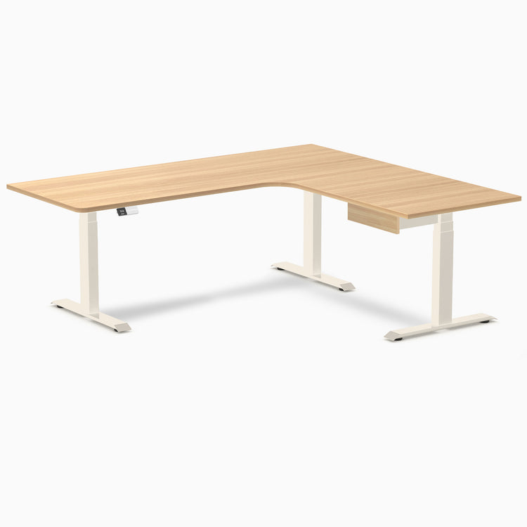 Desky L-Shape Melamine Standing Desk With Drawer