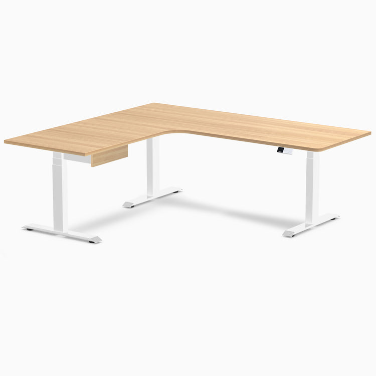 Desky L-Shape Melamine Standing Desk With Drawer