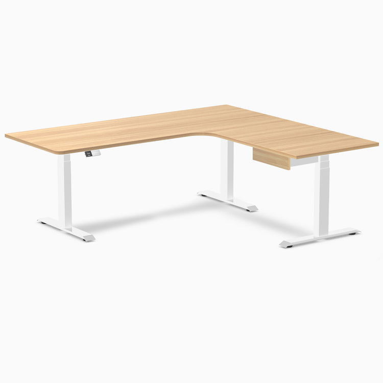 Desky L-Shape Melamine Standing Desk With Drawer