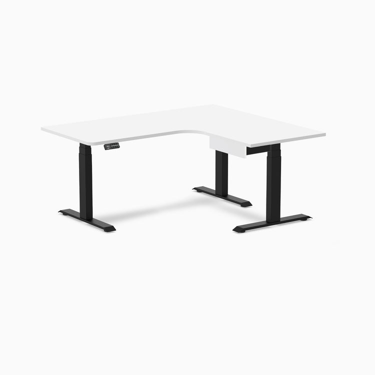 Desky L-Shape Melamine Standing Desk With Drawer