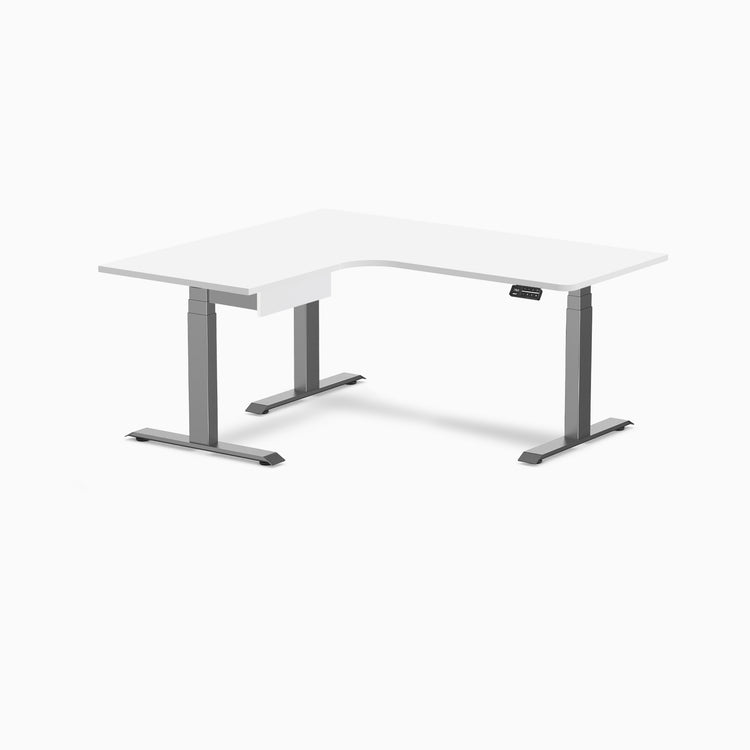 Desky L-Shape Melamine Standing Desk With Drawer