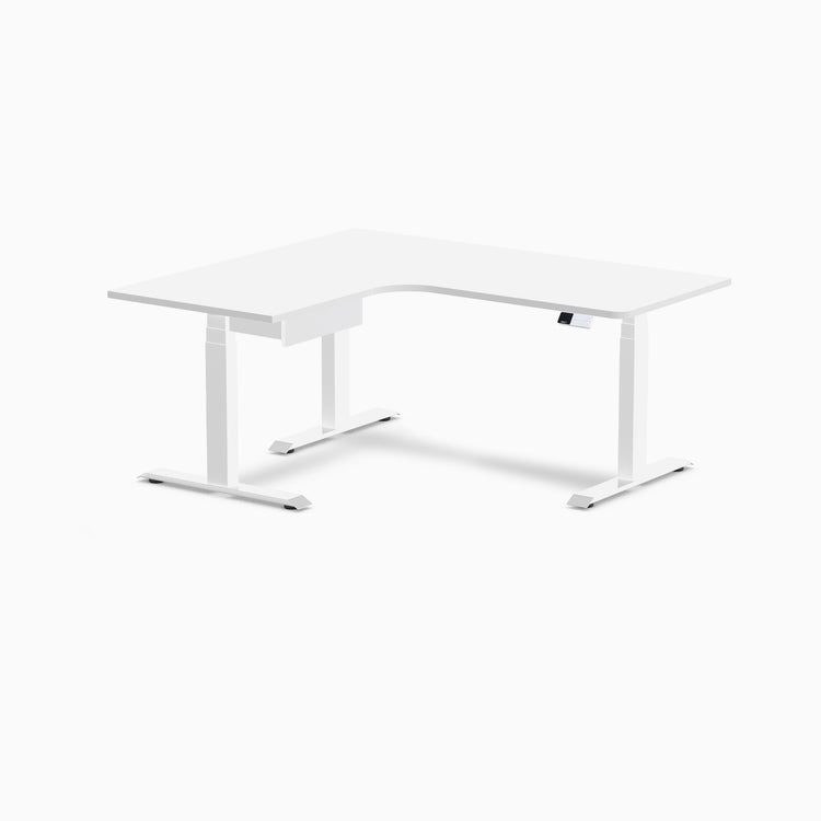 Desky L-Shape Melamine Standing Desk With Drawer
