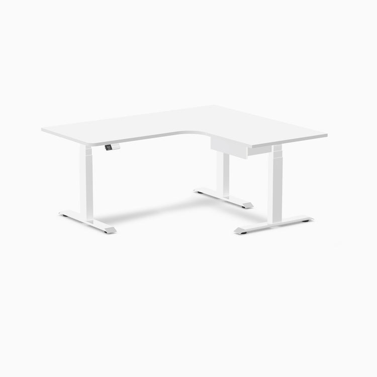 Desky L-Shape Melamine Standing Desk With Drawer
