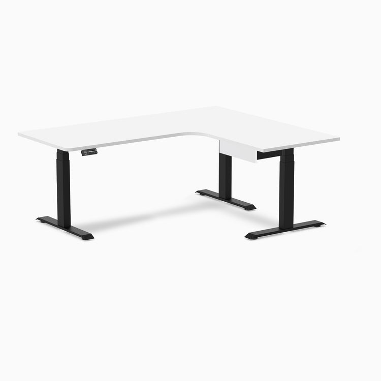 Desky L-Shape Melamine Standing Desk With Drawer
