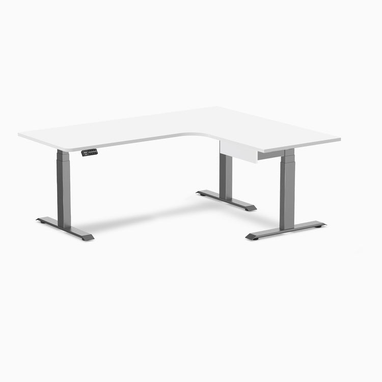 Desky L-Shape Melamine Standing Desk With Drawer