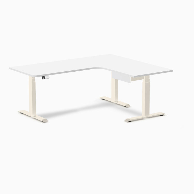 Desky L-Shape Melamine Standing Desk With Drawer
