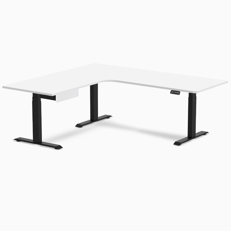 Desky L-Shape Melamine Standing Desk With Drawer