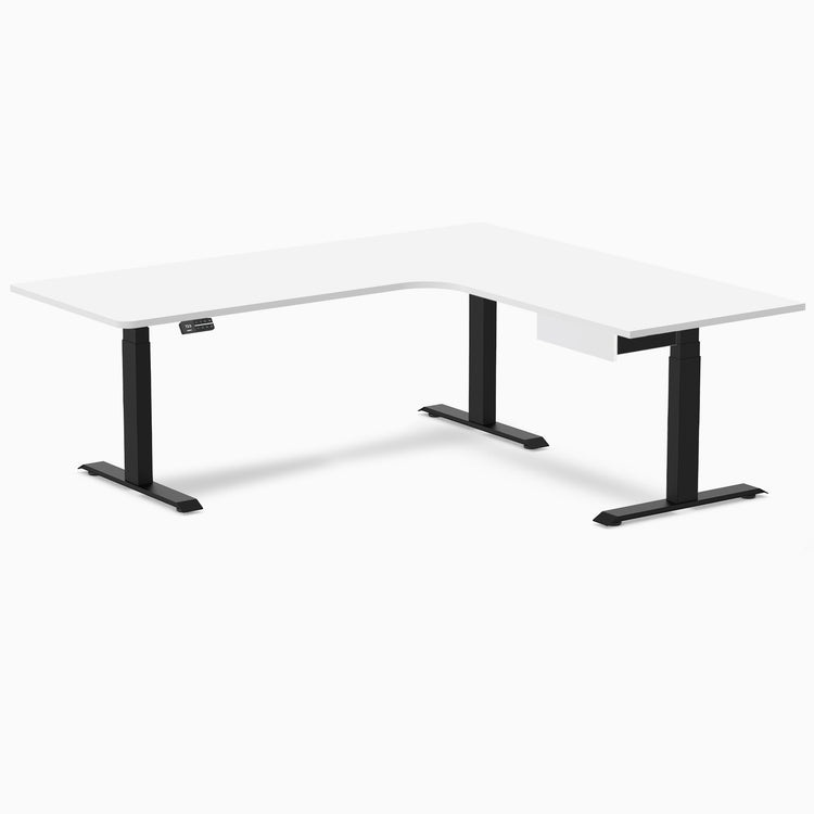 Desky L-Shape Melamine Standing Desk With Drawer
