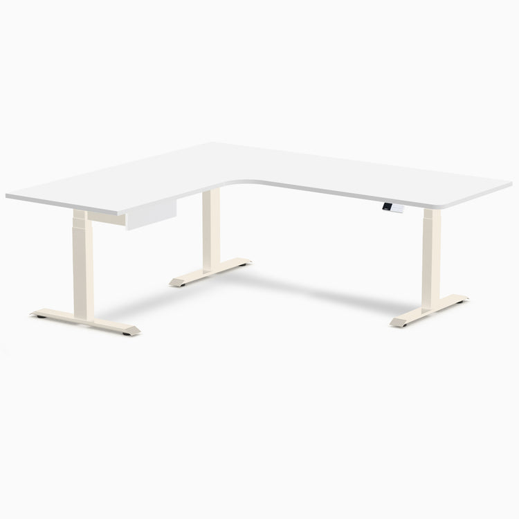 Desky L-Shape Melamine Standing Desk With Drawer