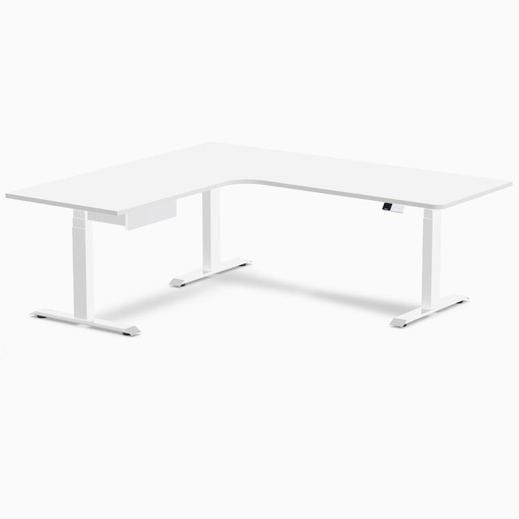 Desky L-Shape Melamine Standing Desk With Drawer