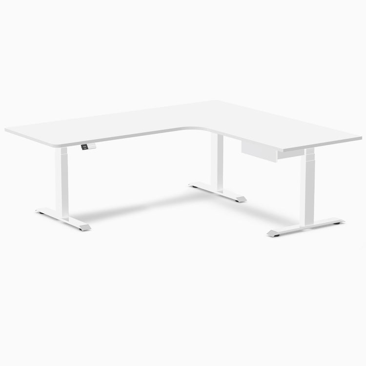 Desky L-Shape Melamine Standing Desk With Drawer