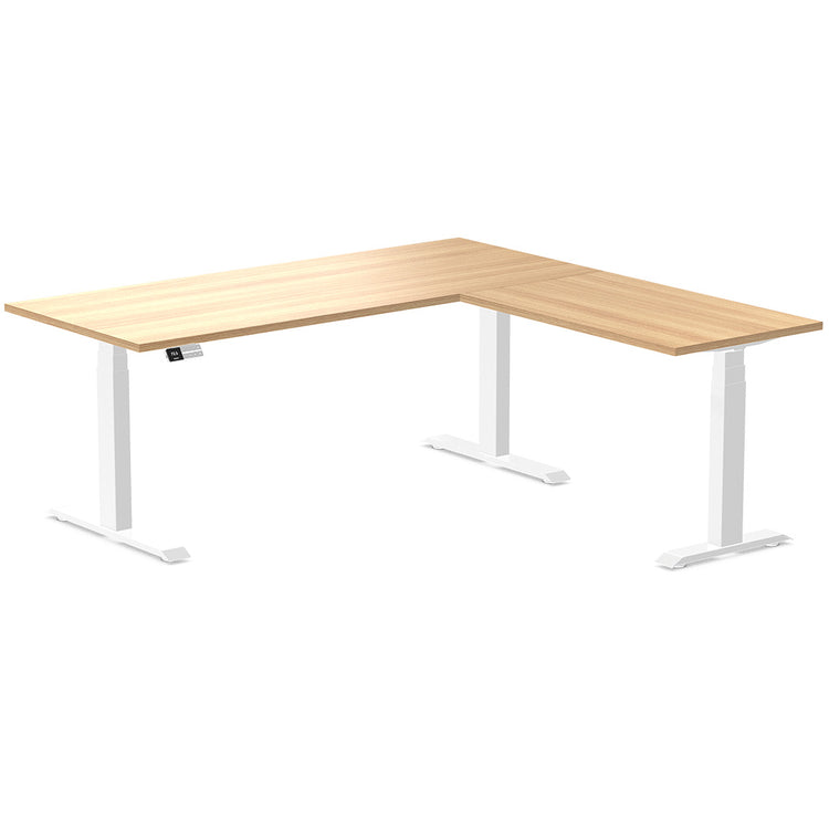 Desky Eco L-Shape Melamine Sit Stand Desk-Sublime Teak Desky®