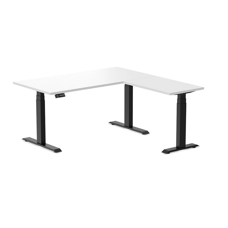 Desky Eco L-Shape Melamine Sit Stand Desk-White Desky®