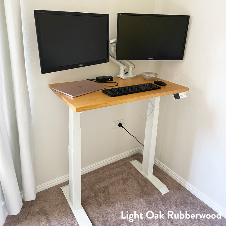 Desky Dual Mini Rubberwood Sit Stand Desk-Desky® Australia