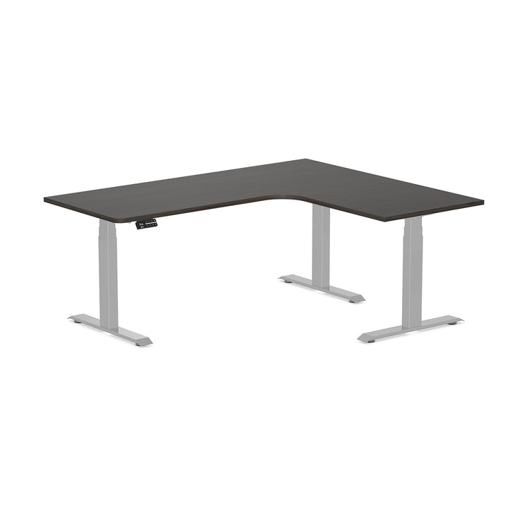 Desky L-Shape Melamine Sit Stand Desk-Burnished Wood Desky®