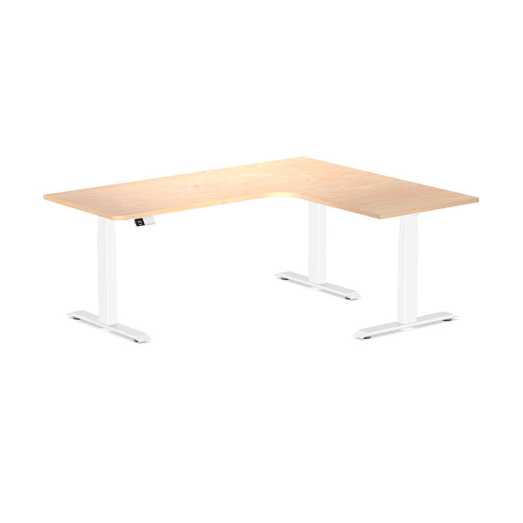 Desky L-Shape Melamine Sit Stand Desk-Curly Birch Desky®