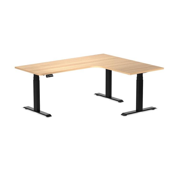 Desky L-Shape Melamine Sit Stand Desk-Sublime Teak Desky®