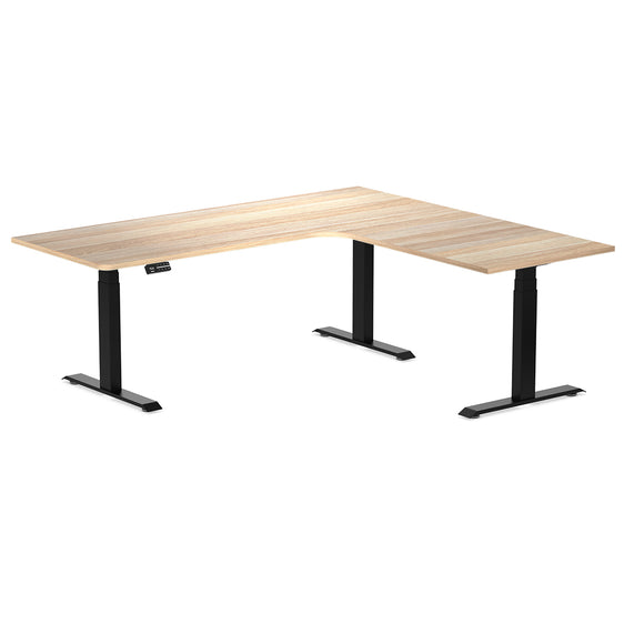 Desky L-Shape Melamine Sit Stand Desk-Classic Oak Desky®