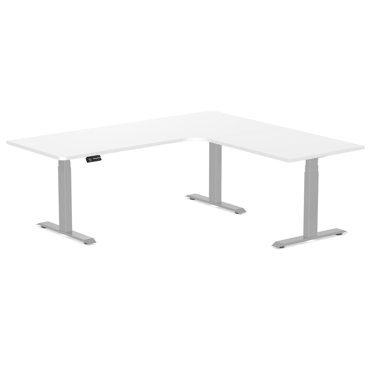 Desky L-Shape Melamine Sit Stand Desk-White Desky®