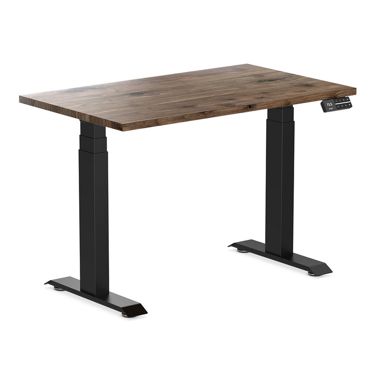 Desky Dual Mini Hardwood Sit Stand Desk-Natural Walnut Desky®