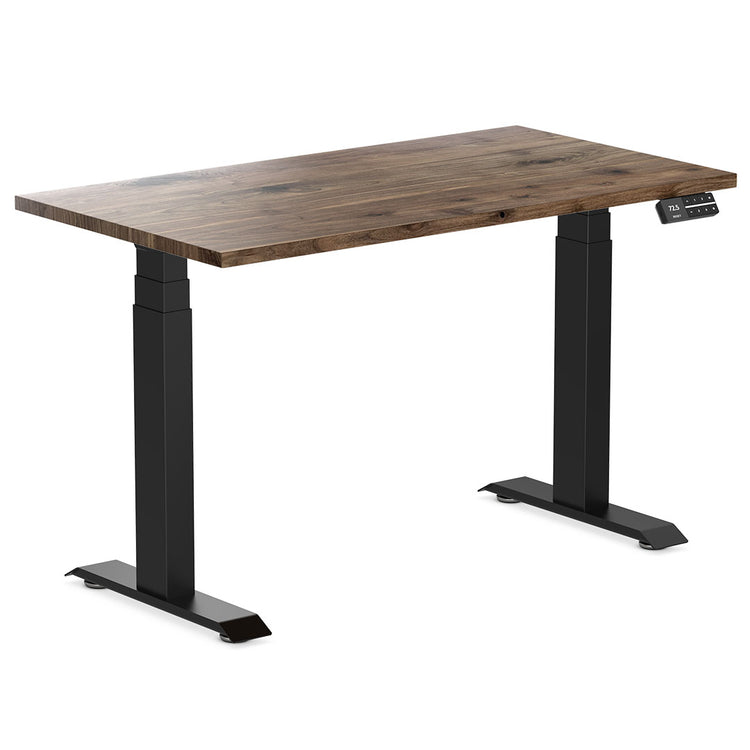 Desky Dual Mini Hardwood Sit Stand Desk-Natural Walnut Desky®