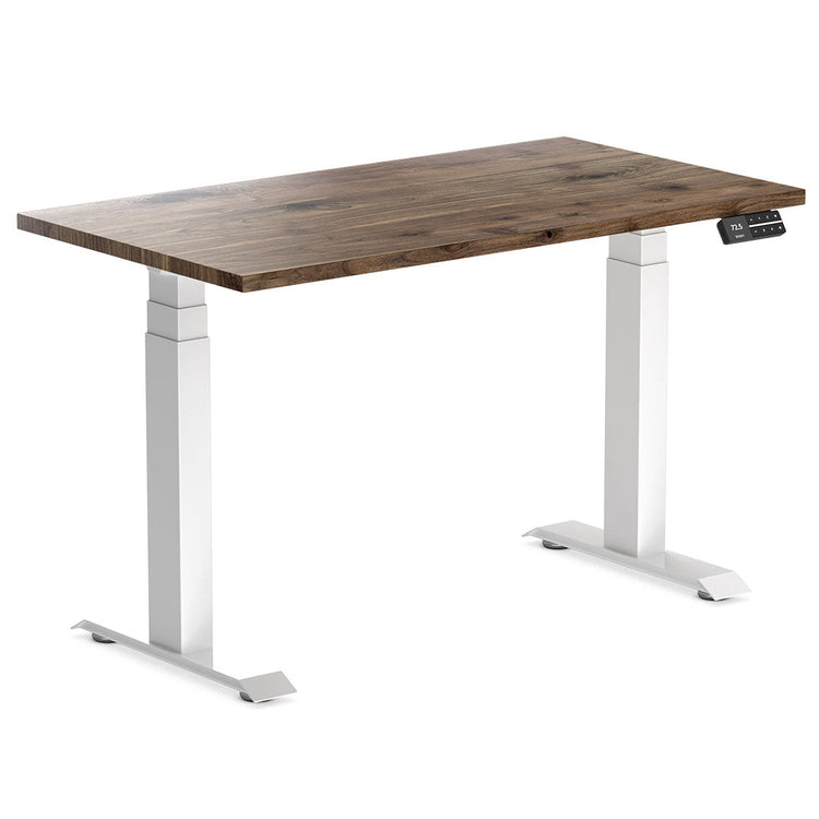 Almost Perfect Desky Dual Mini Hardwood Sit Stand Desk-Natural Walnut Desky®