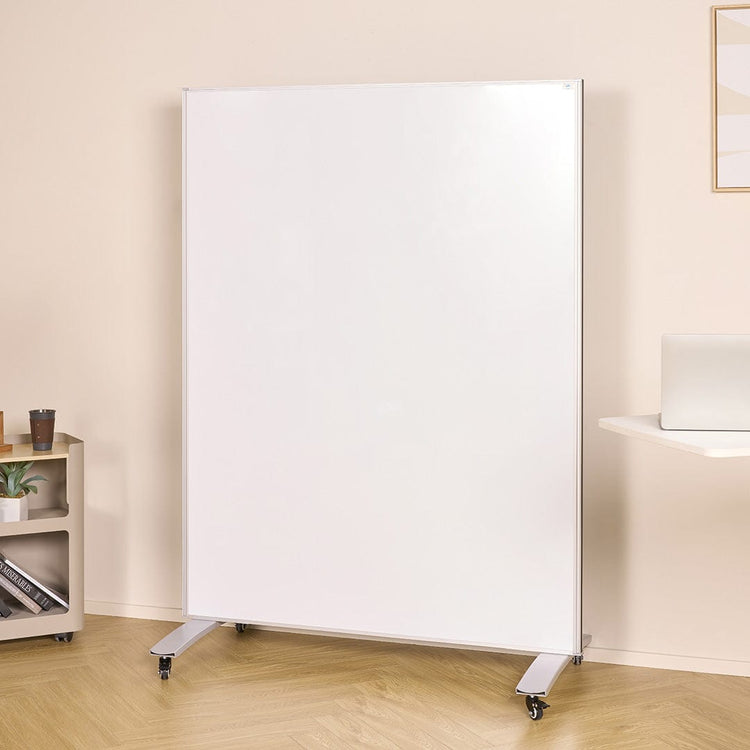 Desky mobile whiteboard and pinboard in office